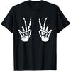 Skeleton Hands Peace Sign Halloween Skeleton Peace Sign Cotton Men T Shirt