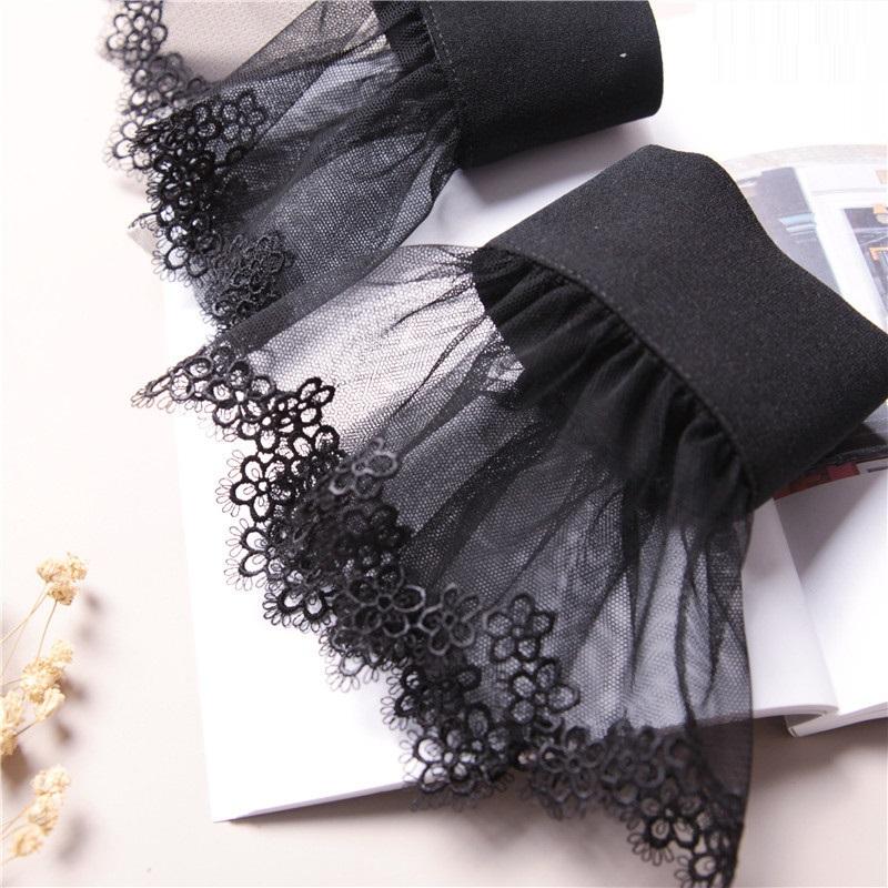 Perfekte Übereinstimmung Weiße Spitze Falsche Ärmel Damen Für Pullover Dekorative Falsche Manschetten Ärmel Hochzeit Spitze Rüschen Falten Geknöpftes Handgelenk Falsche Ärmel