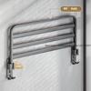Gun Gray Bath Towel Rack, Toilet Non-punching Rack, Bathroom Space Aluminum Folding Towel Rack, Bathroom Pendant.