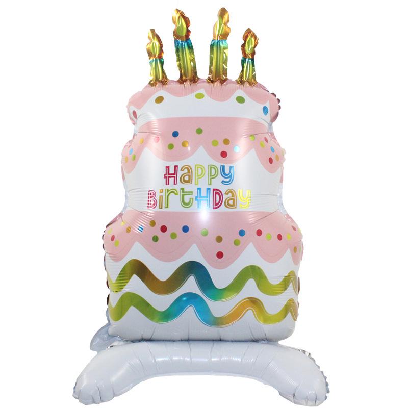 Large Cartoon Stand Cake Balloons for Kids' Birthday Party Decorations