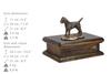 Border Terrier - urn for dog ashes, personalized urn with a statue, wooden urn with a dog by Art-Dog brand