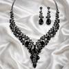 Rhinestone Rhinestone Jewelry Set Sparkling Luxury Crystal Necklace Earrings Formal Shining Women's Ball Gown Accessories