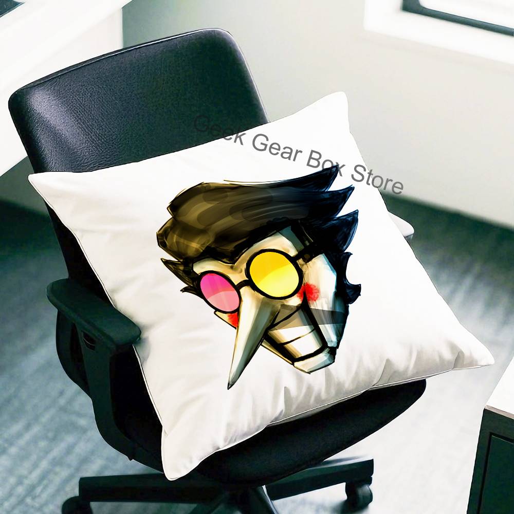 Game D-Deltarune Spamton Anime Celebrity Merchandise All-Match Printed Pillow Case Sofa Car Office Room Decoration Protector