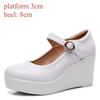 Fashion Genuine Leather Shoes Platform Wedges Mary Janes Women Autumn 2025 High Heels Pumps for Office Model