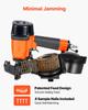 VEVOR Professional Roofing Nailer CN45N, 19mm to 45mm 15 Degree Air Roofing Nail Gun, 4–5 Nails/S Ultra-Fast Nailing