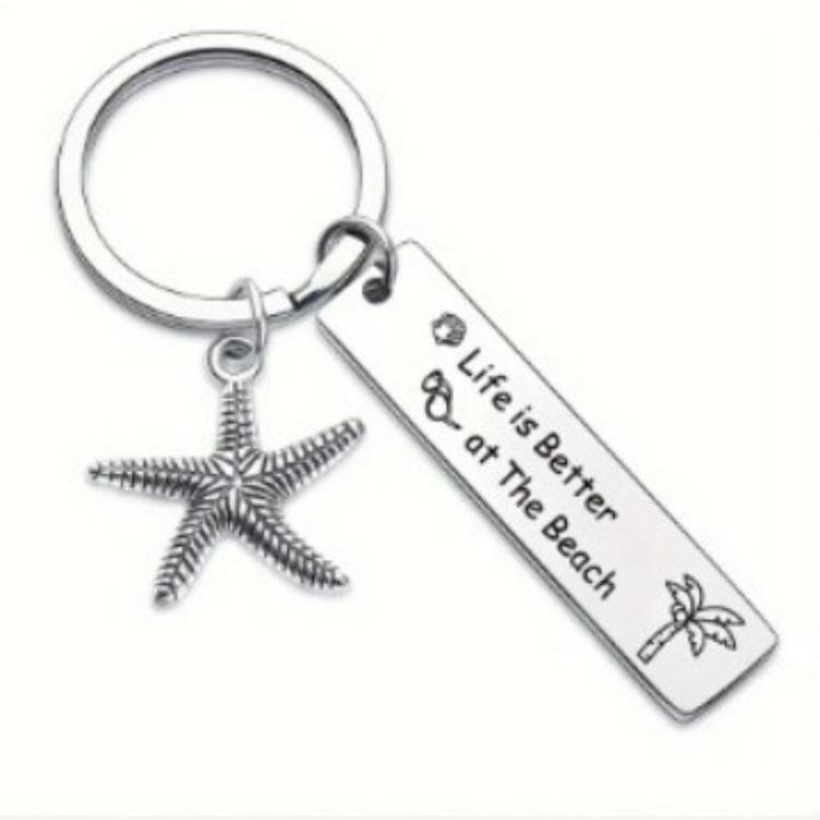 Inspirational Stainless Steel Keychain Class Of 2025 Graduation Gift Thank You Gift For Coworker Daisy Bee Starfish Charm Keychain