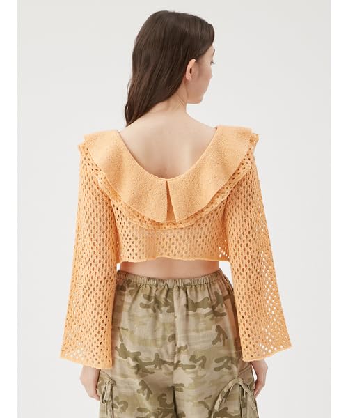 Furfur Ruffle Knit Bolero RWNT251117ORGF