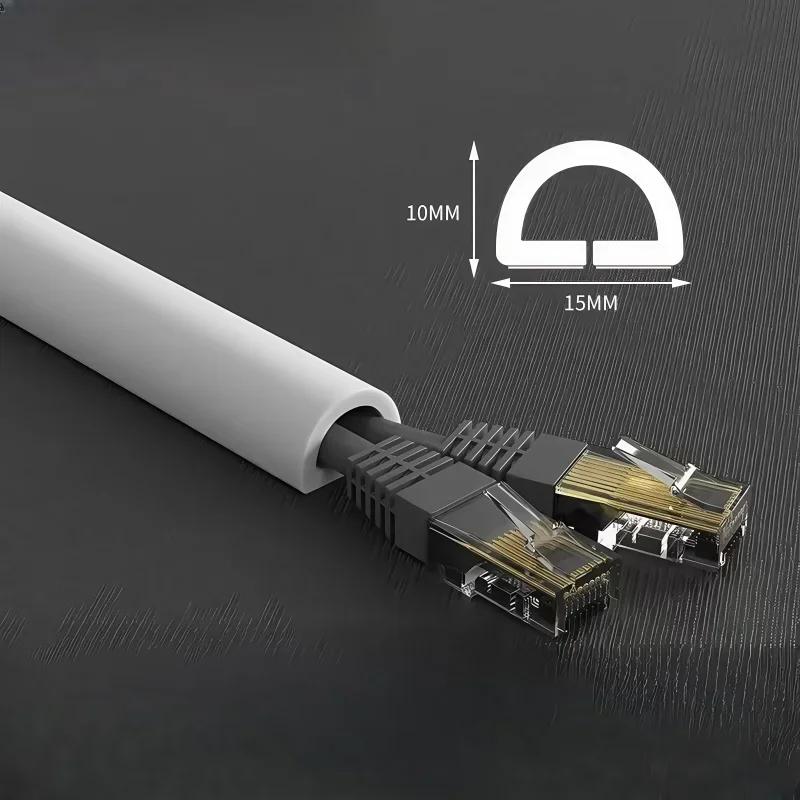 

3M/roll Flexible Cord Management Channel,Invisible Decorative Wire Cover, Anti-Step Protector, Adhesive Cable Raceway with Cap 3M