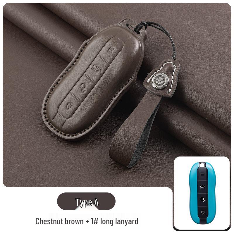 Luxury Full-Coverage Genuine Leather Protective Case for Xiaomi SU7 Key Fob & Car Key Holder