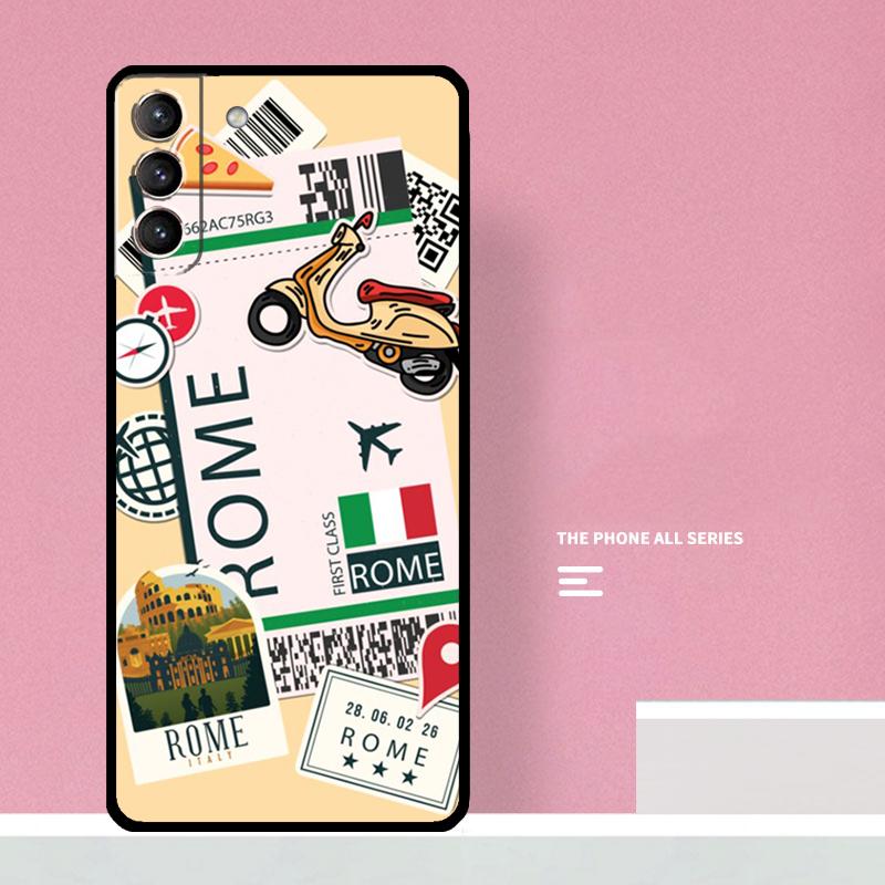 

BOARDING PASS New York TOKYO Phone Case For Samsung Galaxy S25 S26 Ultra S20 S21 S22 S23 S24 S10 Plus S25 FE Cover Coque Galaxy S26 Plus