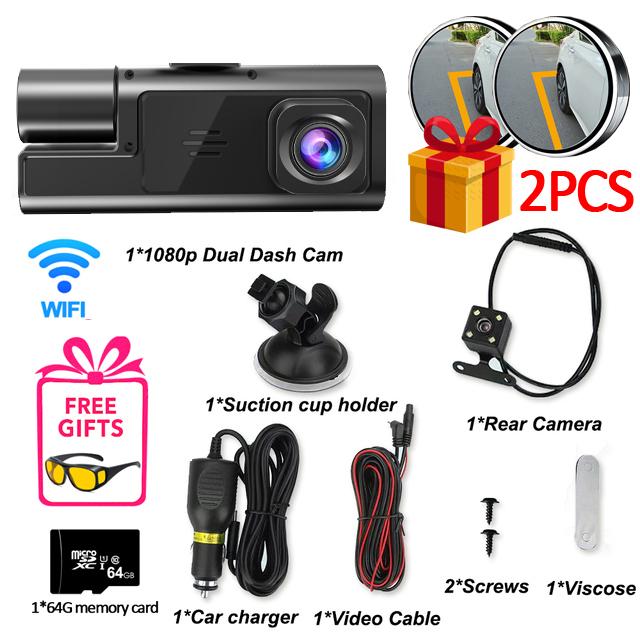 3 Channel Dash Cam for Cars WIFI Video Recorder Portable 1080P Rear View Camera for Vehicle Car DVR G-Sensor Car accessory