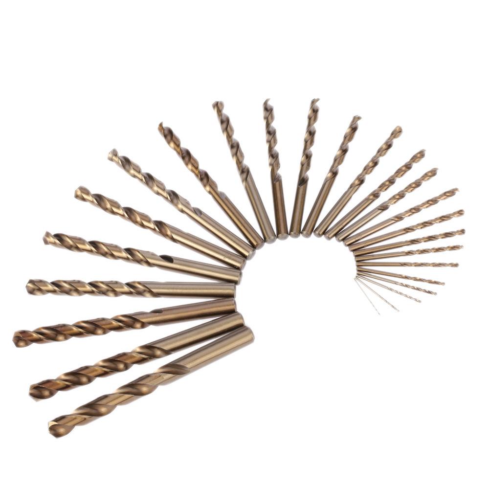 Free Shipping 19PCS/25PCS 1-10mm/1-13mm HSS M35 Cobalt Twist Drill Bit Set for Metal Wood Drilling