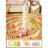 Dominoes Small Train Automatic Card Release Car Building Blocks Electric Educational Children's Toys Boys And Girls Gift