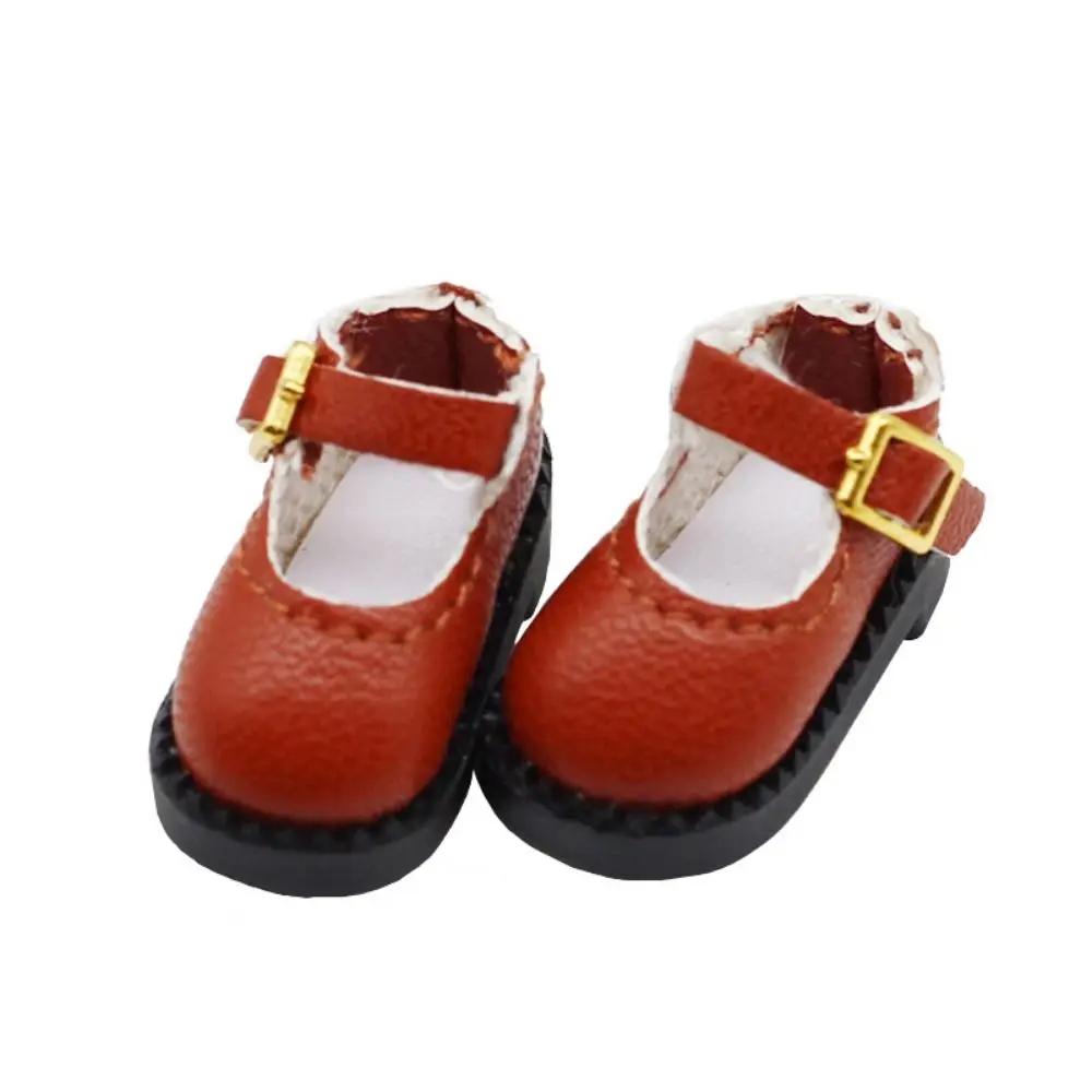 1Pair Pu Leather Ob11 Doll Sandals Mini 2.7*1.3Cm 12 Bjd Doll Pu Shoes Cute Round Toe Ob11 Princess Shoes Body Dolls