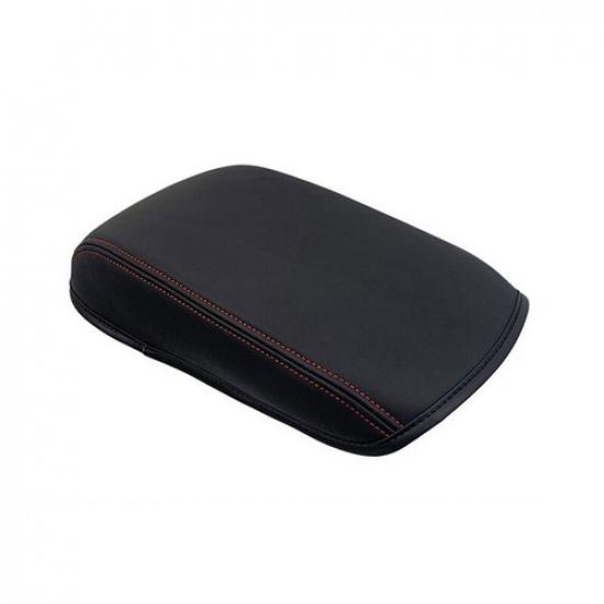 Black Leather Center Console Armrest Storage Box Cover for Mazda CX-5 2017-2024