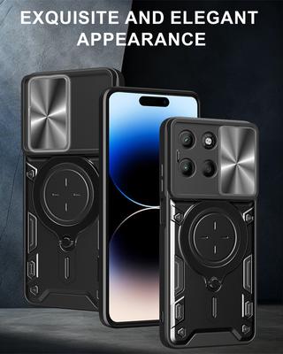 Luxury 360°Rotat Holder Magnetic Case For Motorola Moto G86 G56 G15 G55 G75 G35/Edge 50Pro Shockproof Slide Camera Protect Cover