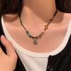 2025 Handmade Bone Beads Chain Lion Pendent Necklace Retro Beaded Stone Design Necklace New Chinese Ethnic Style