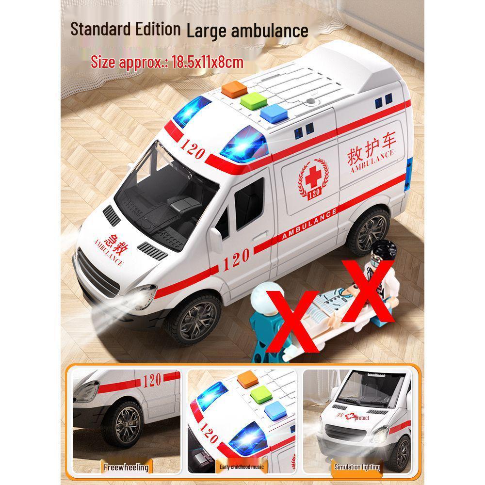 120 Large Rescue Vehicle Toy - Ambulance, Police Car, Doctor Model Gift for Boys and Girls
