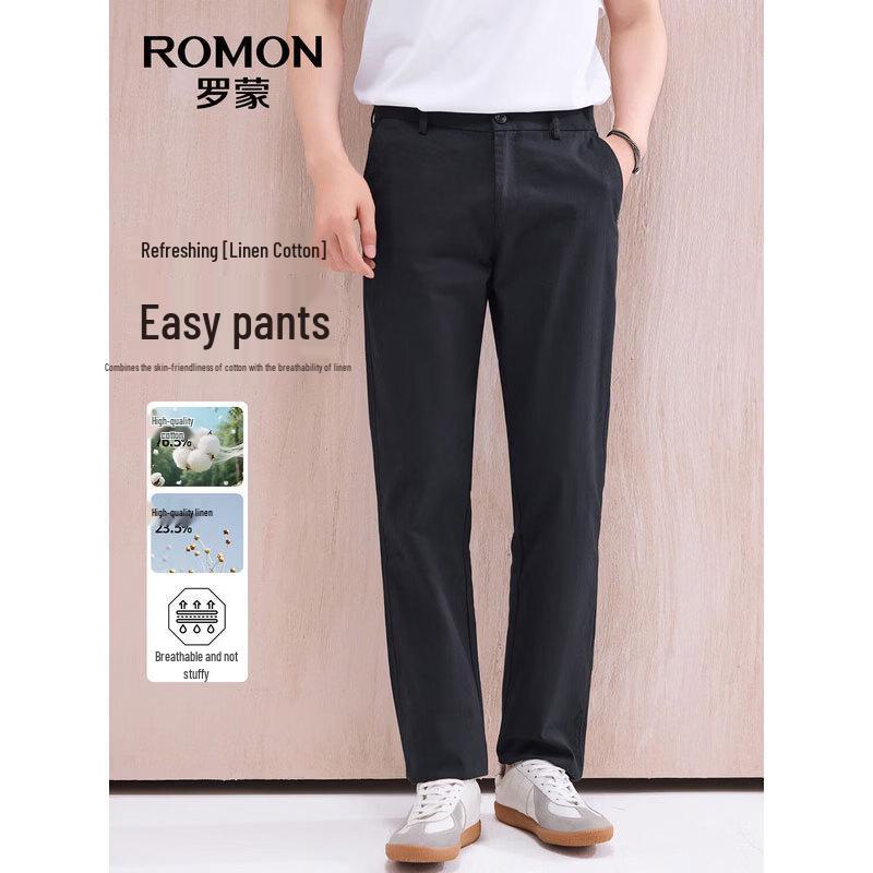 ROMON Men s Lightweight Straight-Leg Casual Trousers 6K036507B 30