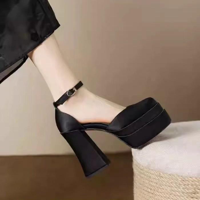 Wedding Shoes Wedding Artifact Small Thick Heel Muffin Bottom Waterproof Table Mary Jane High Heels Autumn New Models