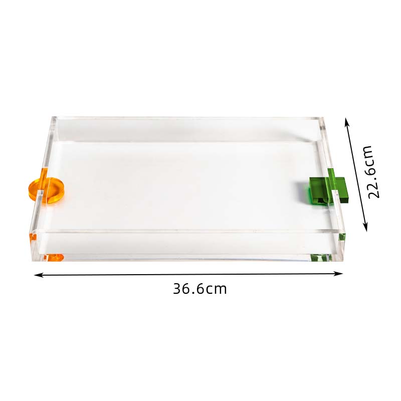 

High-end Fashion Acrylic Transparent Water CupTray Teacup Storage Creative Simple Modern Trays Decorative Household Rectangular зелёный