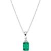 Collier - AMEN - Princess - Argent 925 Rhodié - Pendentif Zircon Vert - Cadeau Femme