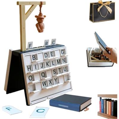 2026 Playbook'd Hangman Board Game, Portable Folding 3D Printed Book Games, Vocabulary Words Spelling Challenge for Party Gift