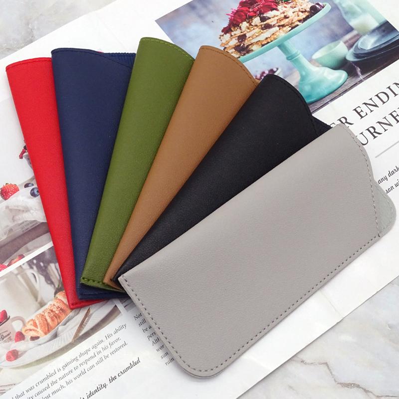 Enkel myk skinn solbrilleveske for kvinner menn vanntett lesebrilleetui støvoppbevaringspose brillelomme tilbehør