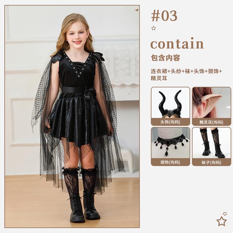 Halloween Children's Costume Witch Dress Stage Dress Up Children's Devil Vampire Witch Dress
