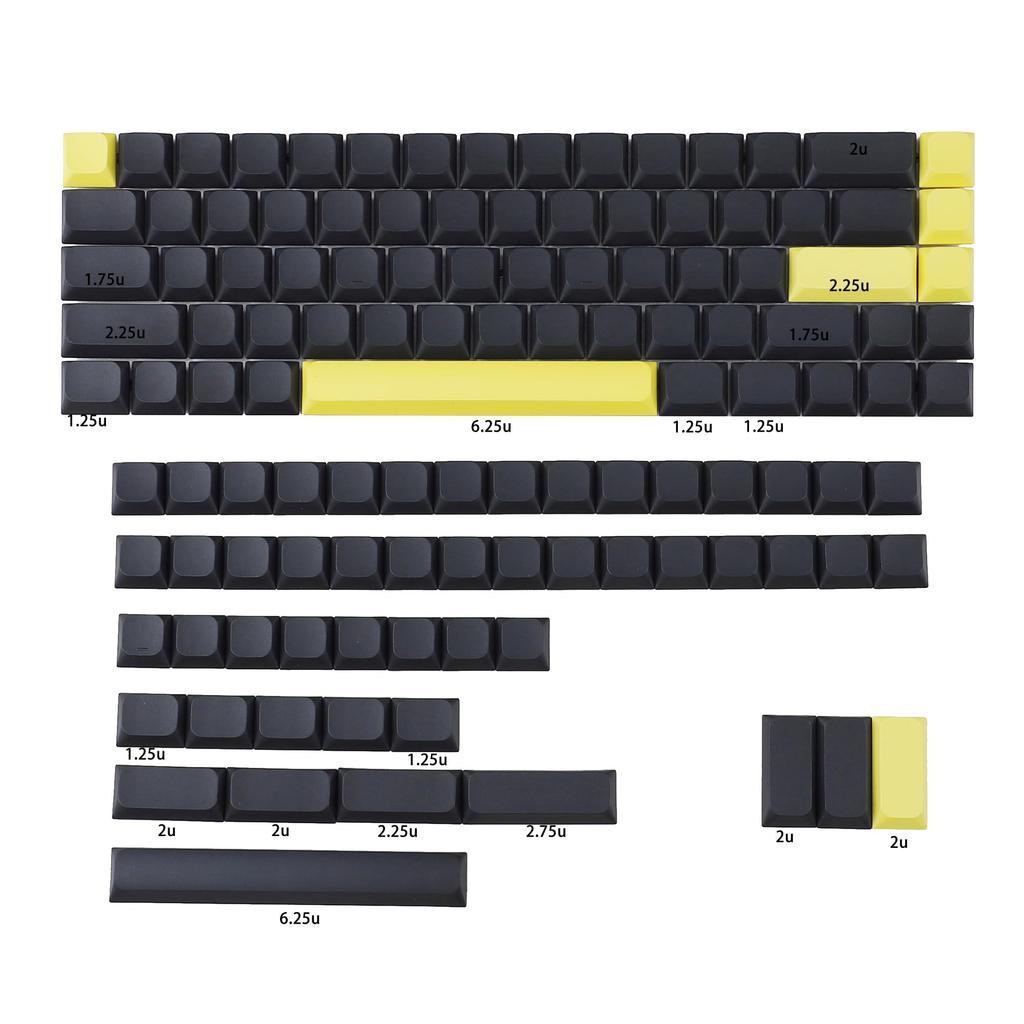 YMDK Gantelman 119 Ultra Slim MX Low Profile Blank PBT Keycaps for MX 61 64 68 75 84 87 96 108 Layout Mechanical Keyboard (Keycaps Only)