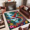 Birds Theme Crystal Velvet Floor Rug Personalized Custom Name Text Warm Carpet Home Decoration