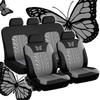 Funda de Asiento de Coche Juego Completo, Funda de Asiento para Coche Bordada con Patrón de Mariposa Universal