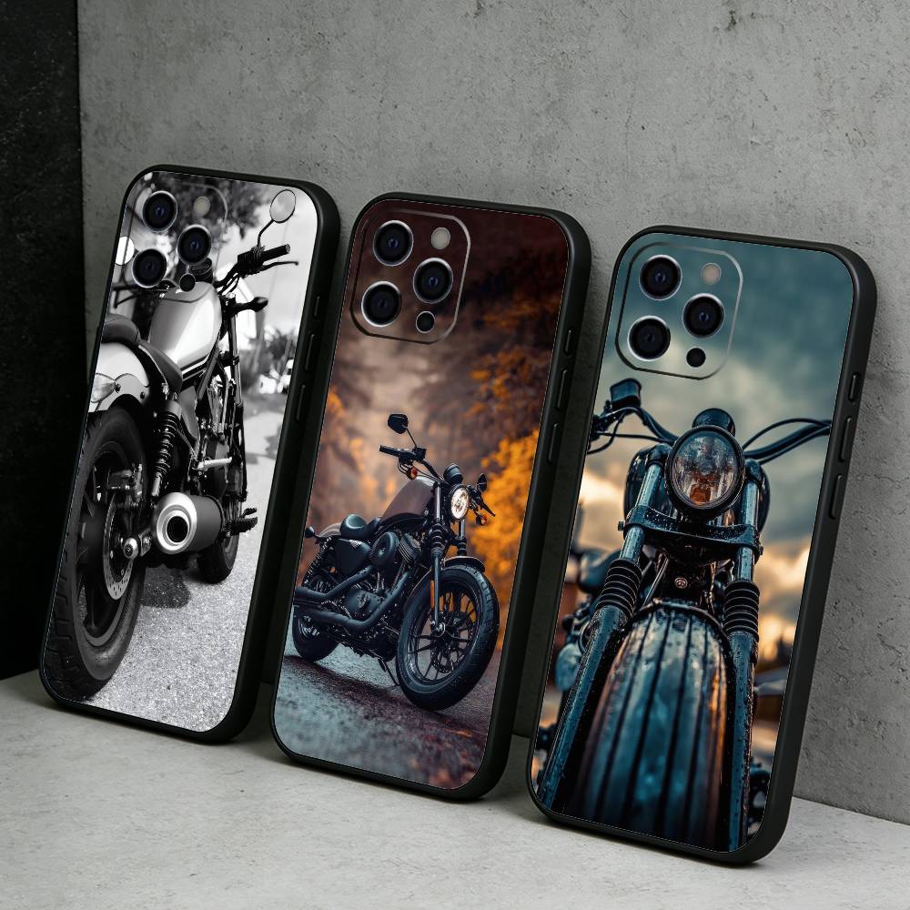 Sportster R-Retro Moto Cruiser CMX500 Phone Case For iPhone17,16,15,14,13,12 Plus,Max Soft Silicone Black Cover