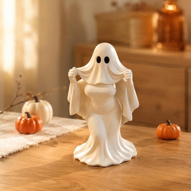 3D Printed Specter Figurine Ornament for Halloween Tabletop Displays, 3D Printed Sculpted Statue for Shelf Decoration