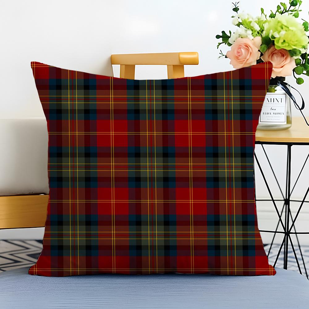 scottish Tartan Cushion Cover Washable Linen comfort Soft  for Sofa Bed Cozy Home Room Decor