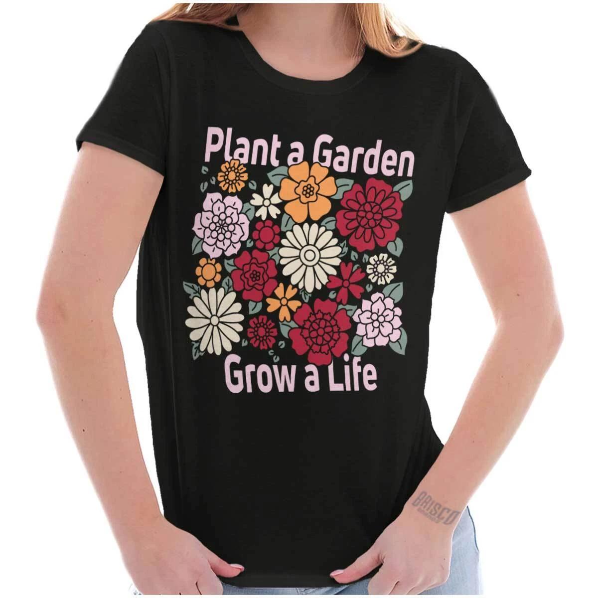 Inspirational Plant A Garden Grow A Life Graphic T Shirts for Women T-Shirts XXXL