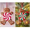 Cartoon Gingerbread Man Vianočné závesné prívesky Mäkká hlina Xmas Tree Decoration Festival