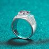D Color 10 Carat Moissanite Ring for Men S925 Sterling Silver Plated with White Gold Luxury Man Wedding Ring Fine Jewelry