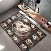 Retro Elk Animal Pattern Square Carpet,Area Rug,Carpet Rug for Living Room Bedroom Sofa Playroom Decor,Non-slip Floor Mat,Holiday Birthday Gifts