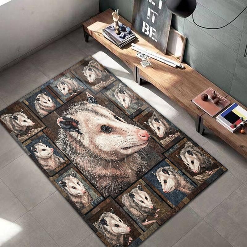 Retro Elk Animal Pattern Square Carpet,Area Rug,Carpet Rug for Living Room Bedroom Sofa Playroom Decor,Non-slip Floor Mat,Holiday Birthday Gifts