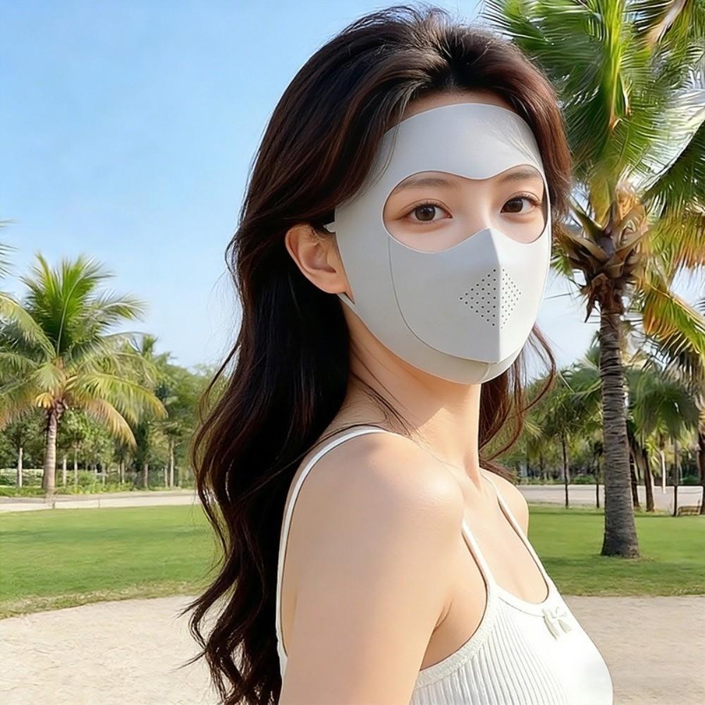 Elegant Sun-protection Mask Nylon Ice Silk Drinking Mask  Outdoor Activities