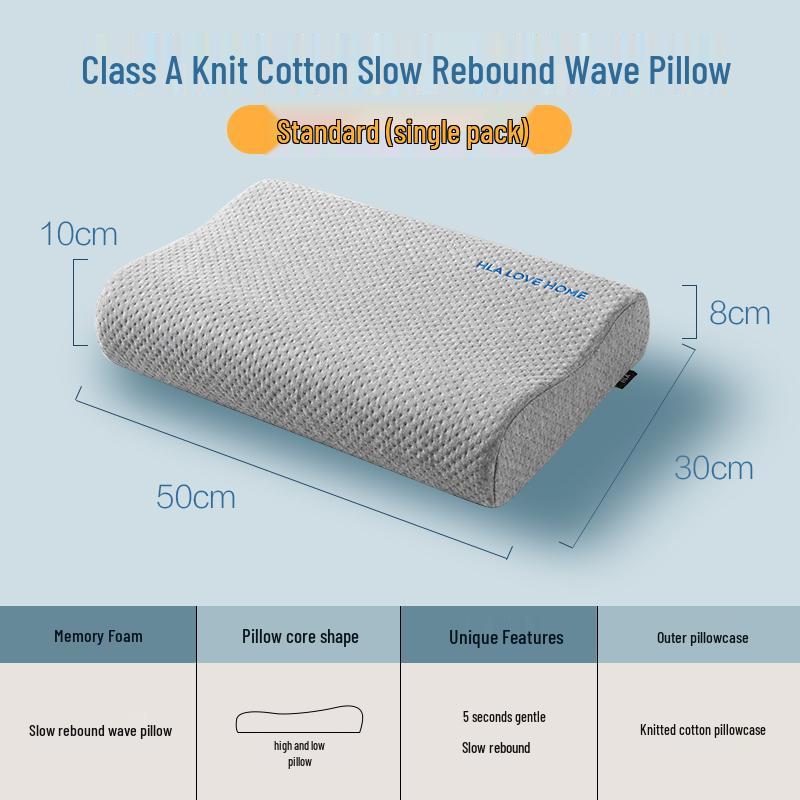 Men's Knitted Memory Foam Pillow Pair - Slow Rebound, Neck Support, Pressure-Free Comfort for Enhanced Sleep