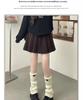 Women's 2025 A-line White Mini Pleated Skirt - Slimming Woolen JK Style for Autumn/Winter