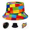 Chapeau de pêcheur en briques de construction personnalisé Chapeau de soleil réversible Chapeau seau pliable Accessoire décontracté d'extérieur toutes saisons