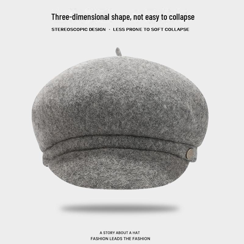 Thick Wool Beret: Japanese & Korean Style Retro Painter Newsboy Hat