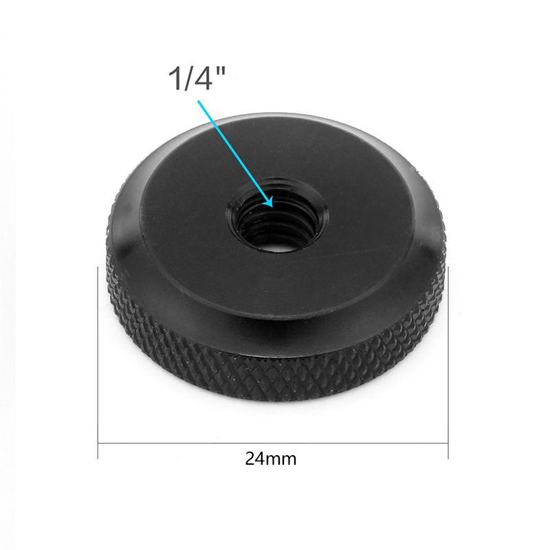 5 Pack Thumb Nuts 1/4-20 Female Screw Knob Knurled Wheel Lock Nut Mount Adapter Spacer for Flash Stand Tripod Camera Rig DSLR