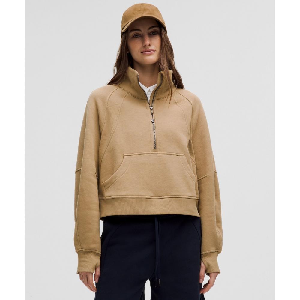 

Lululemon Scuba Oversized Funnel Neck Half Zip Filbert Tan XL/XXL