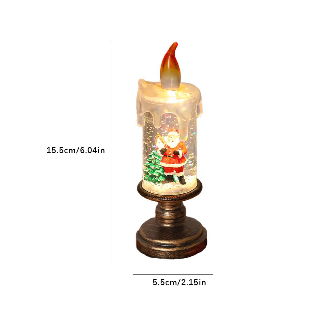 1pcs LED Christmas Candle Light With Snowflake Crystal Ball For Home Party Holiday Battery Powered Flameless Decoration Gifts