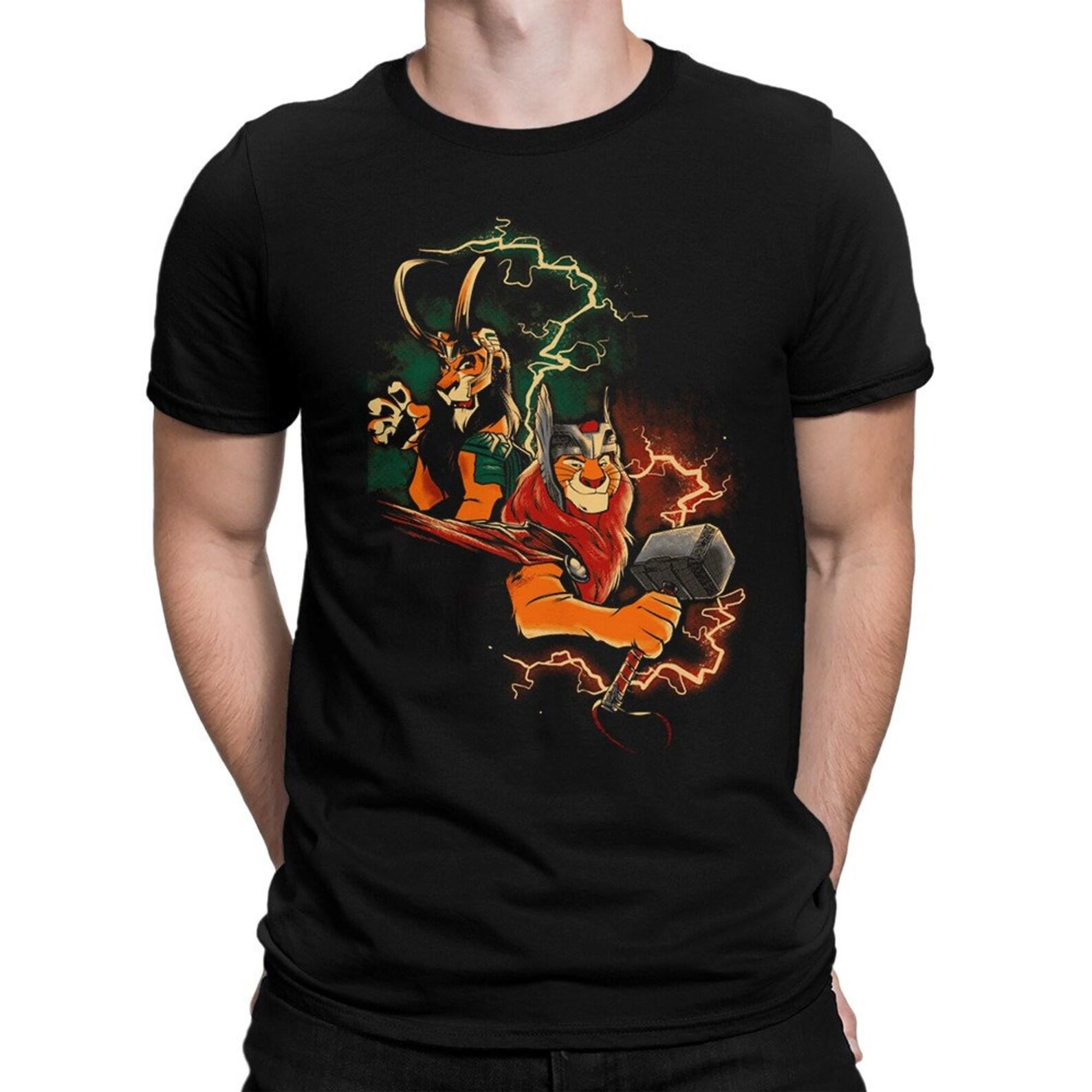 Scar and Mufasa As Loki and Thor T-Shirt, The Lion King Shirt (drsh-230) S