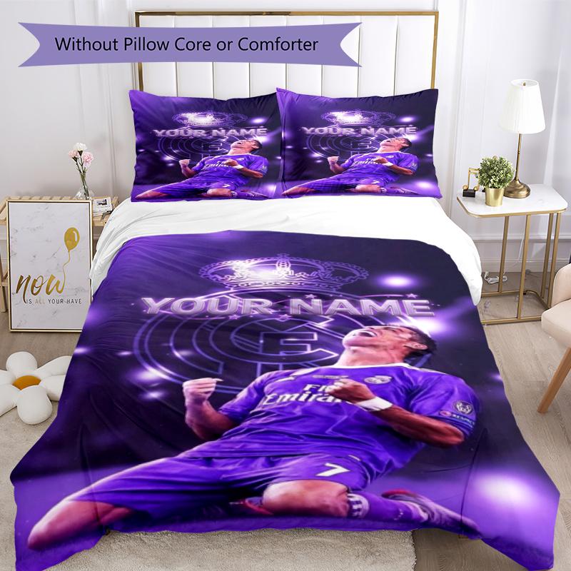 Cristiano Ronaldo Quilt Cover Set Perfect For Bedrooms Machine Washable Christmas Gift